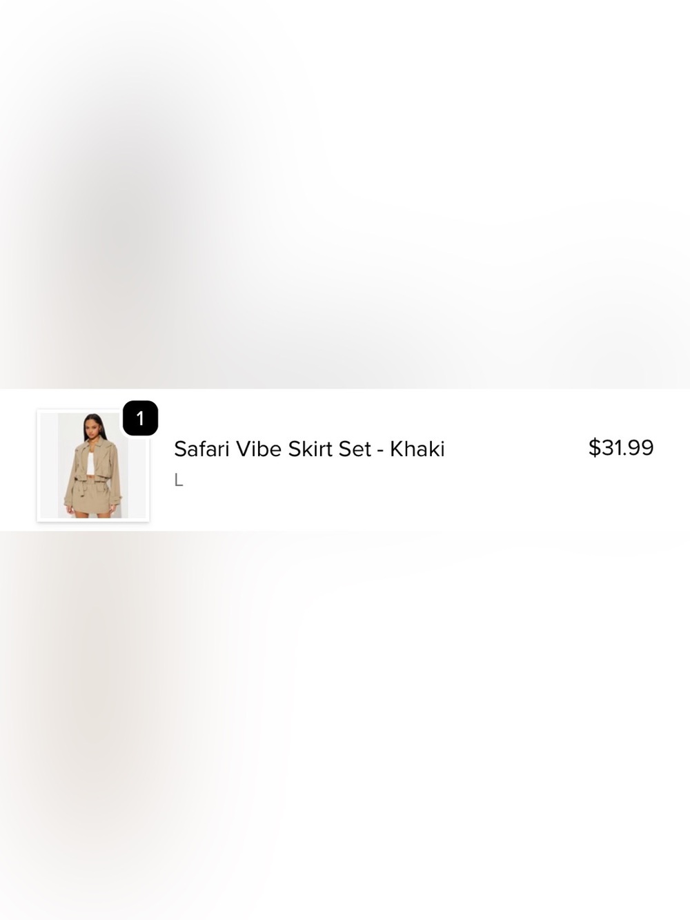 Fashion Nova Taupe Two-Piece Skirt Set - Picture 2 of 2